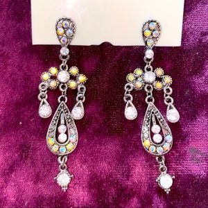 Rhinestone Tear Drop Dangle Earrings